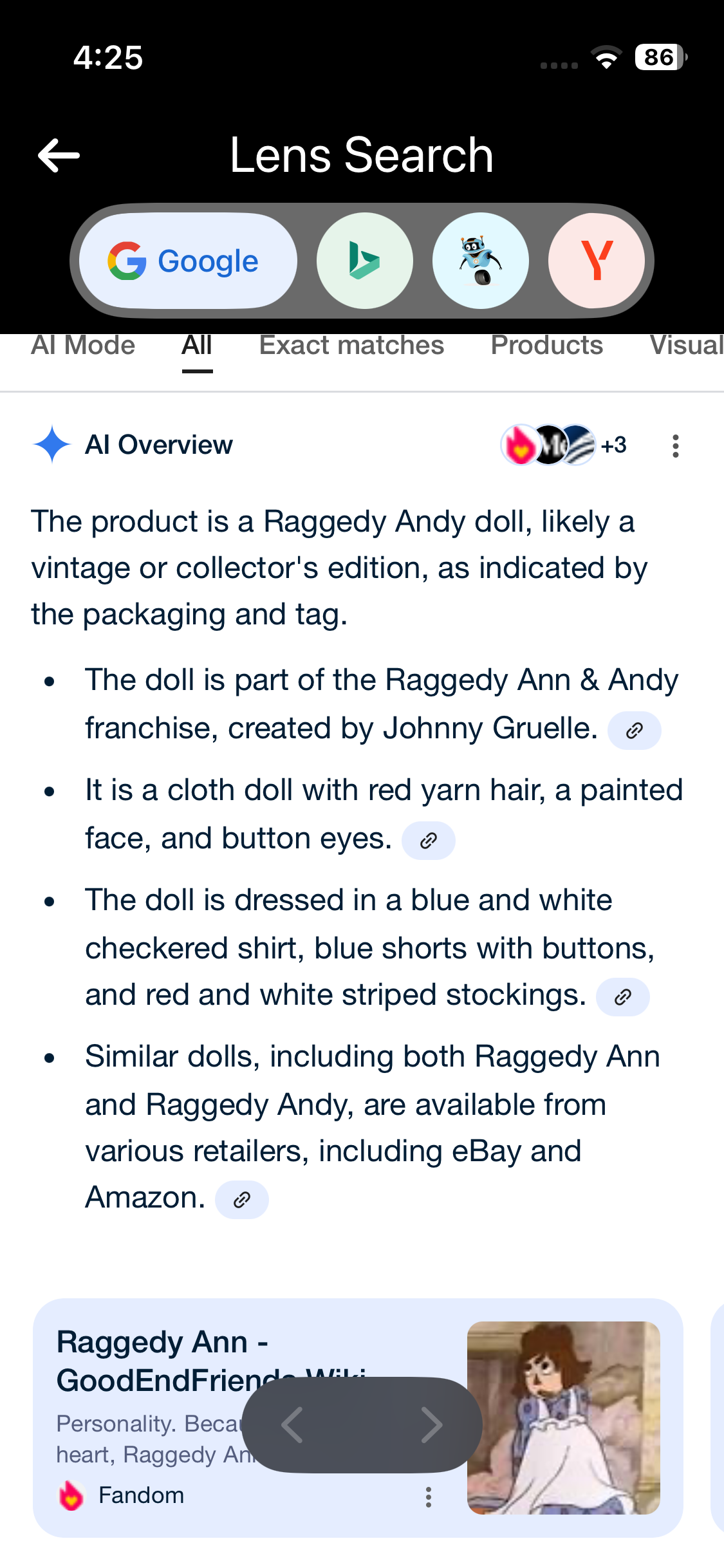 Vintage Ragged Andy Doll