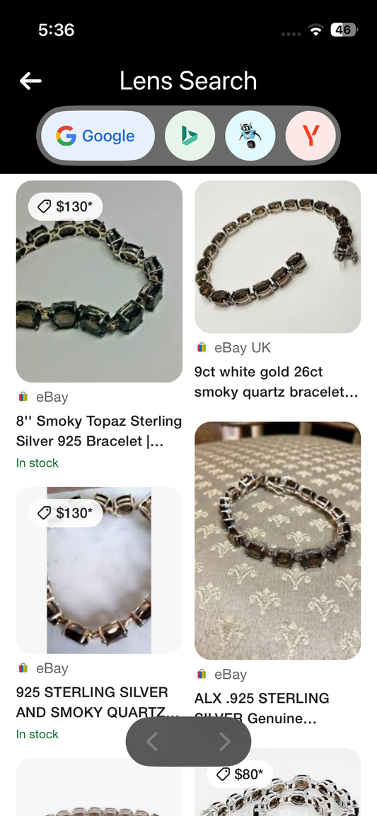 Sterling Silver Smoky Quartz Tennis Bracelet