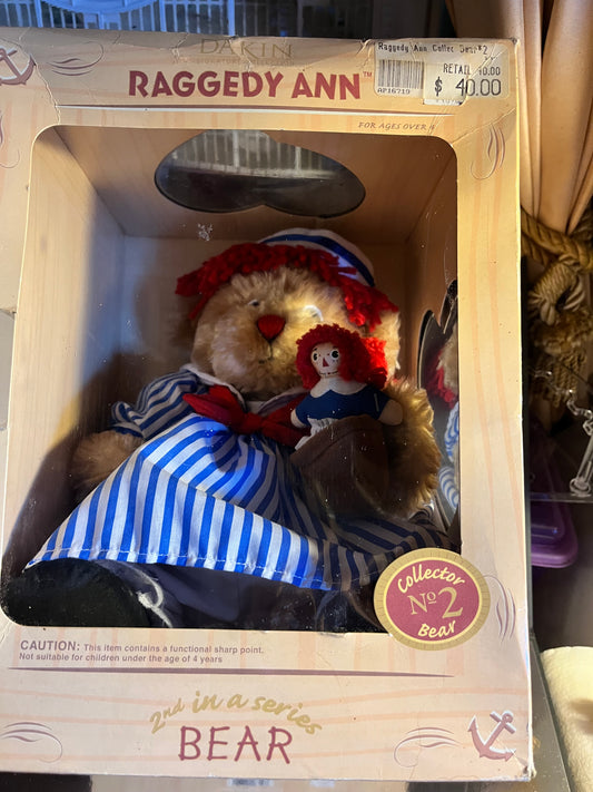 Raggedy Ann Bear In Original Box with tiny Ragged Ann & Andy!
