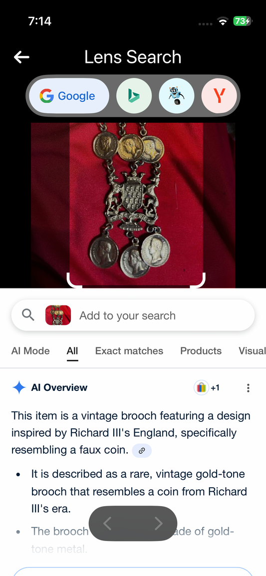 Rare Vintage Goldtone Brooch