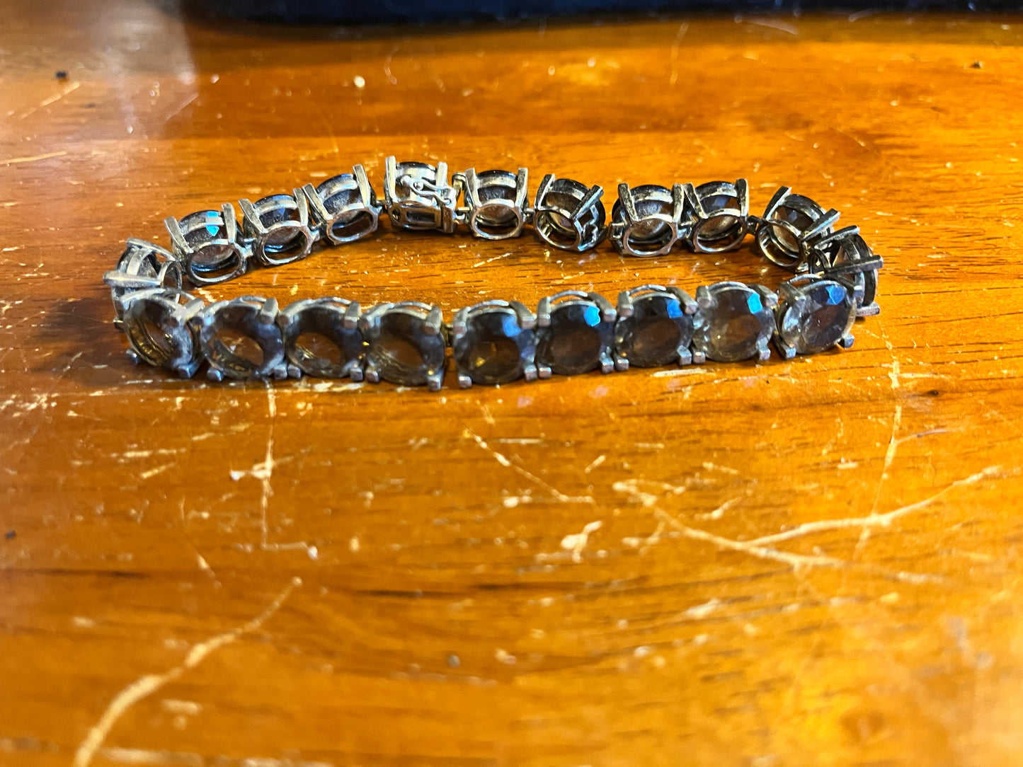 Sterling Silver Smoky Quartz Tennis Bracelet